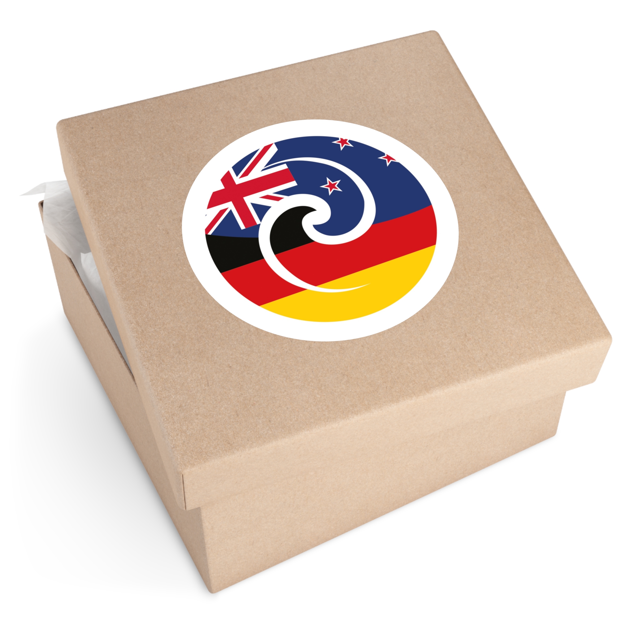 New Zealand-Germany Koru Flag Round Sticker — Indoor/Outdoor Vinyl - Image 15
