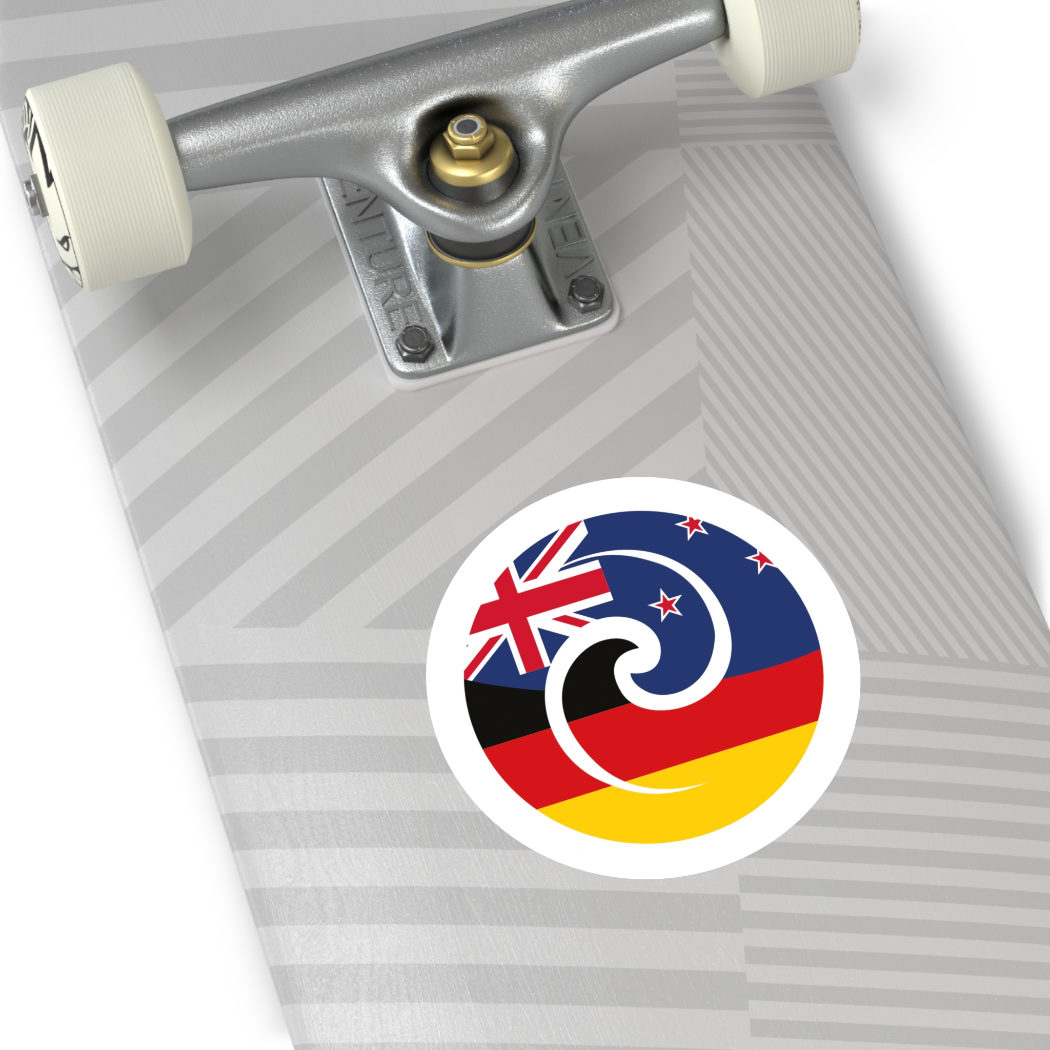 New Zealand-Germany Koru Flag Round Sticker — Indoor/Outdoor Vinyl - Image 9