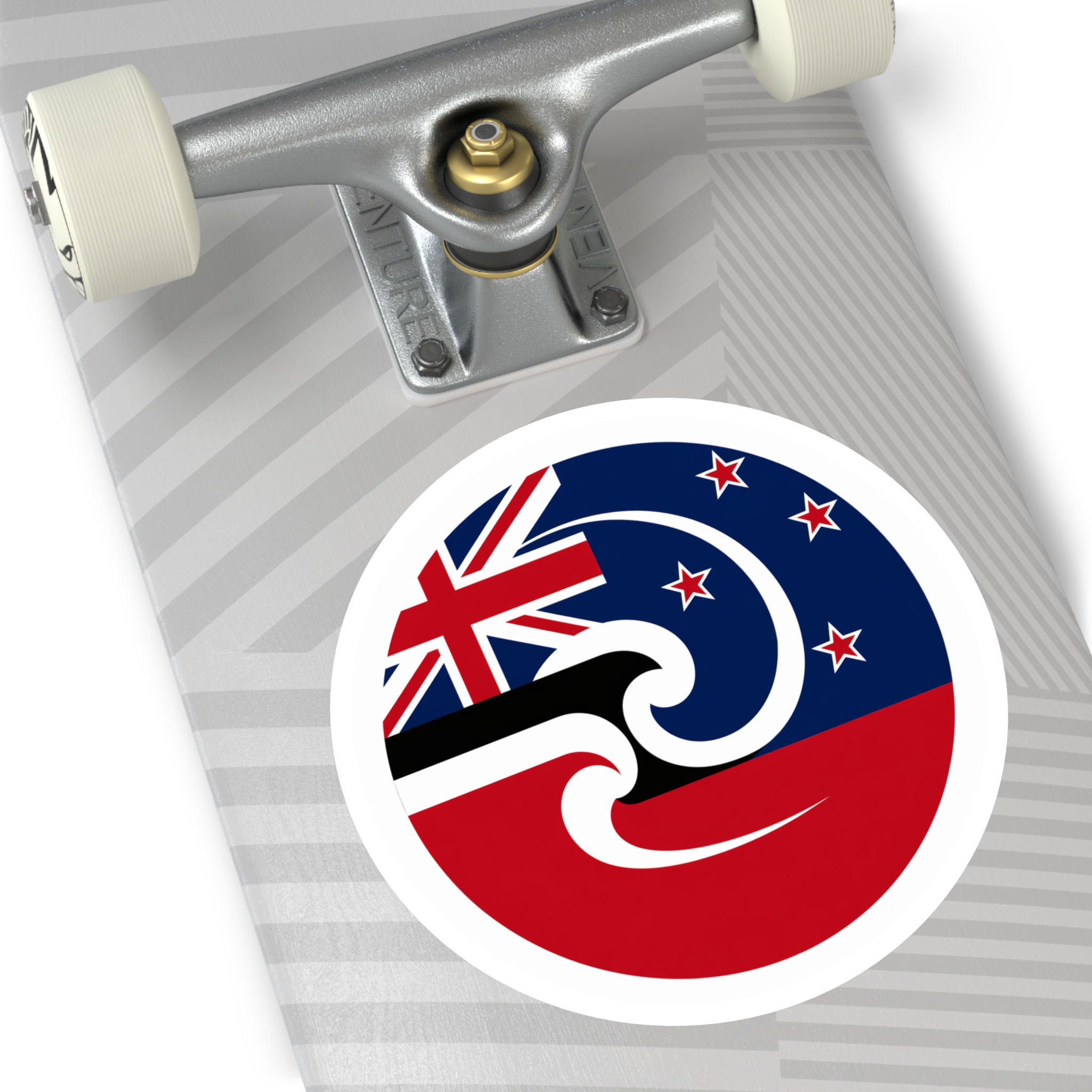 New Zealand-Maori Koru Flag Round Sticker — Indoor/Outdoor Vinyl - Image 14