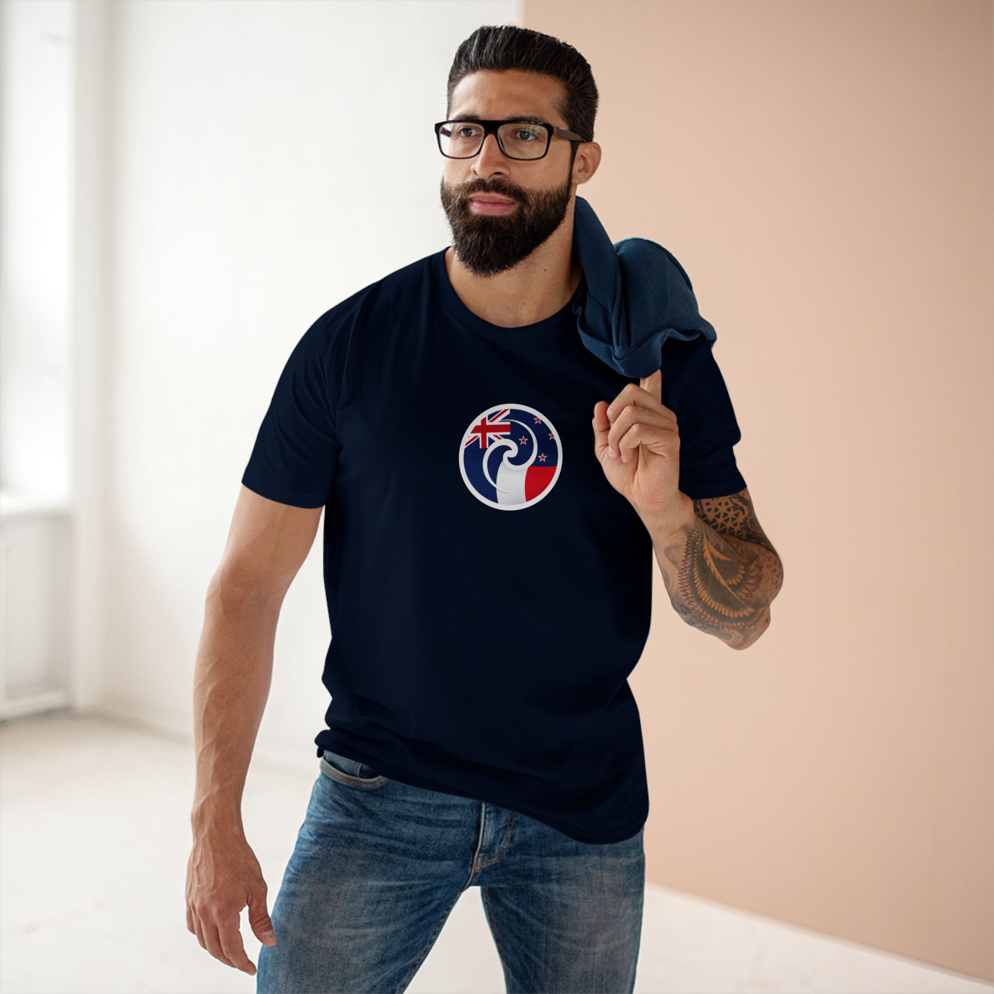 New Zealand-France Koru Flag T-Shirt - Image 19