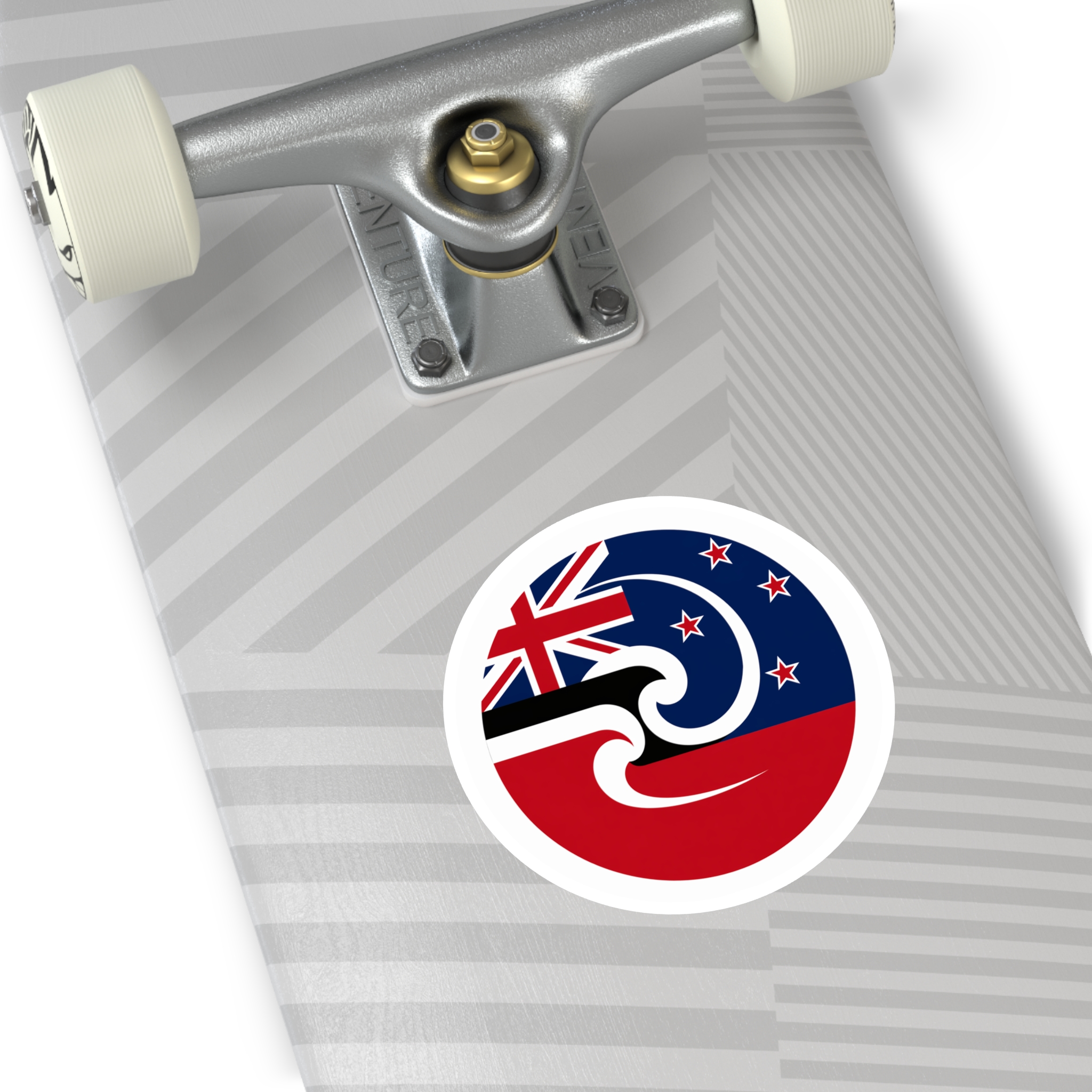 New Zealand-Maori Koru Flag Round Sticker — Indoor/Outdoor Vinyl - Image 9