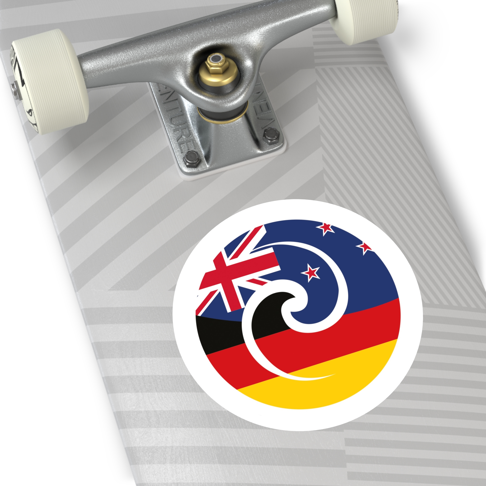 New Zealand-Germany Koru Flag Round Sticker — Indoor/Outdoor Vinyl - Image 12