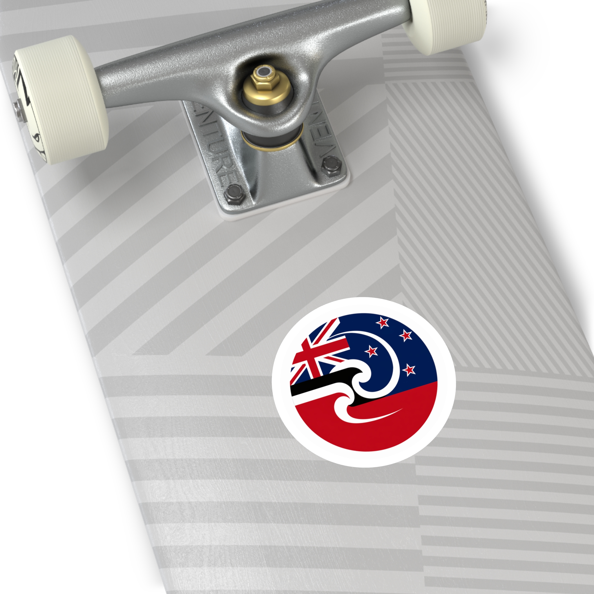 New Zealand-Maori Koru Flag Round Sticker — Indoor/Outdoor Vinyl - Image 6