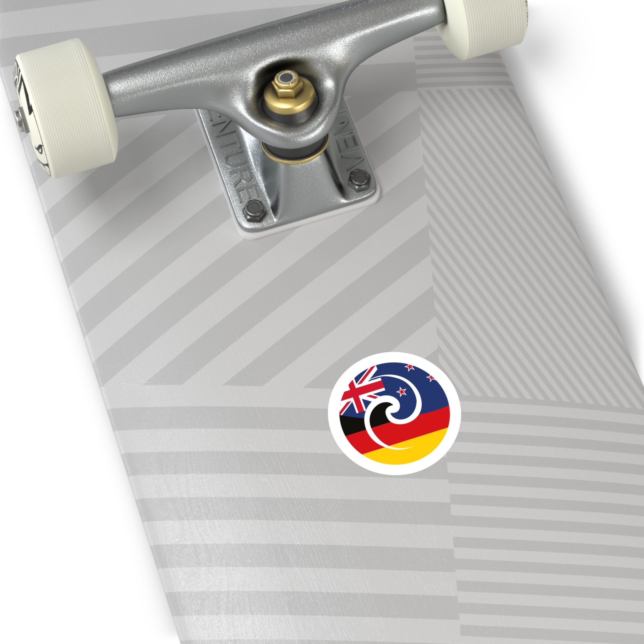 New Zealand-Germany Koru Flag Round Sticker — Indoor/Outdoor Vinyl - Image 3