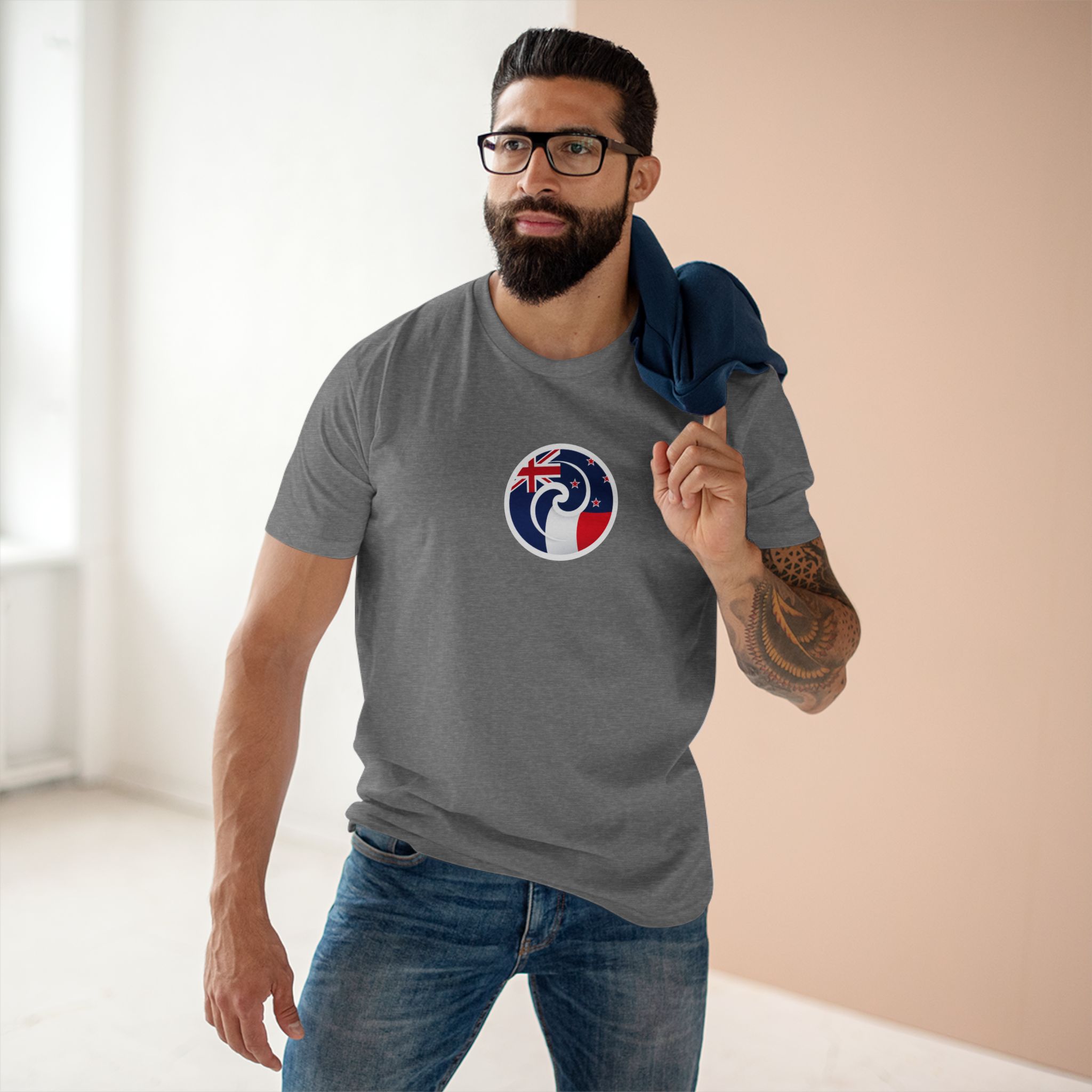 New Zealand-France Koru Flag T-Shirt - Image 3