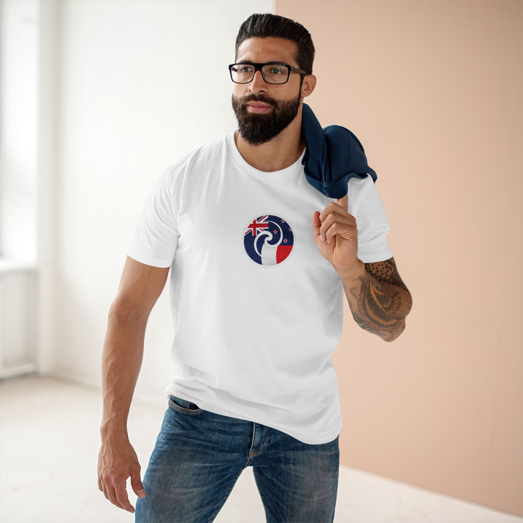 New Zealand-France Koru Flag T-Shirt - Image 7