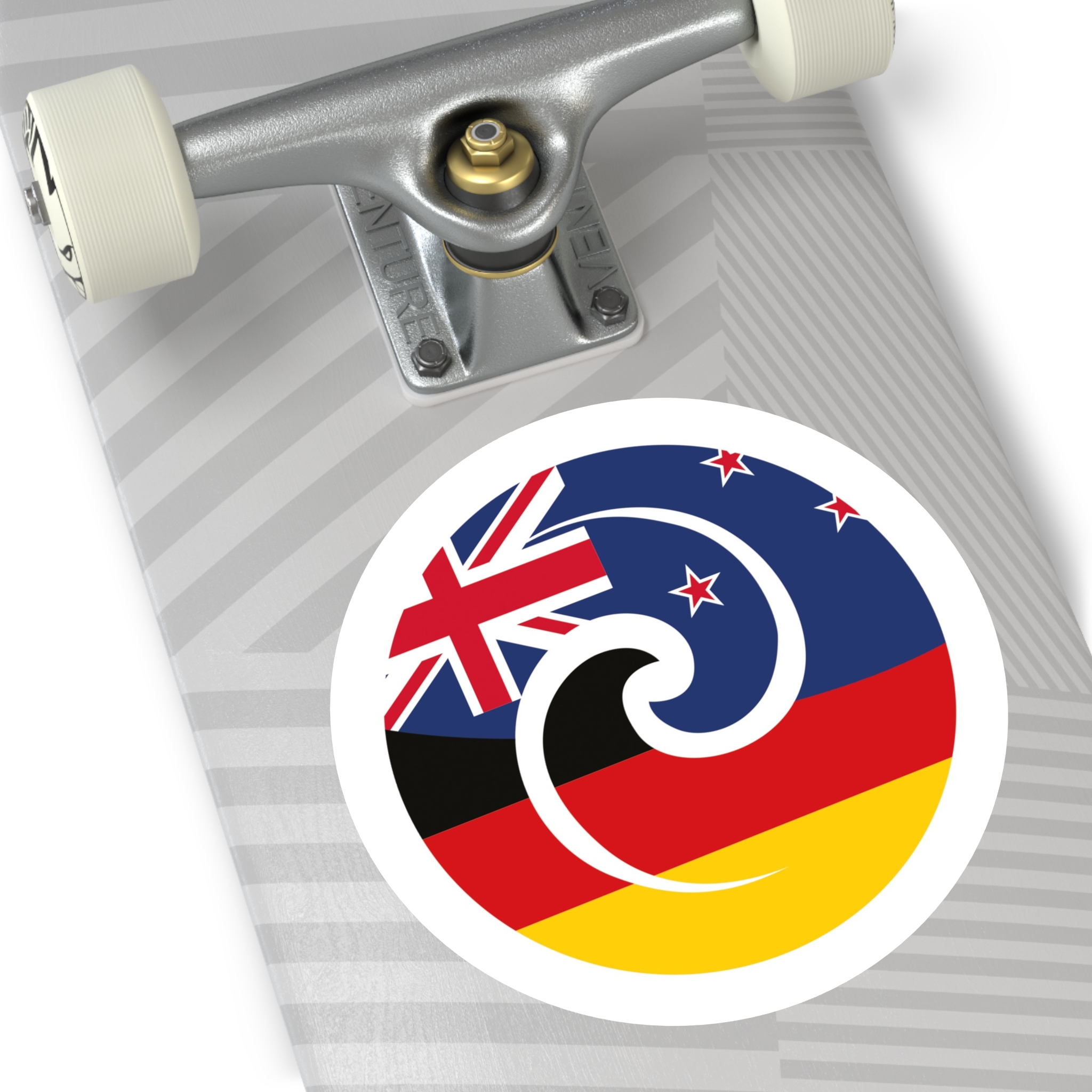 New Zealand-Germany Koru Flag Round Sticker — Indoor/Outdoor Vinyl - Image 14