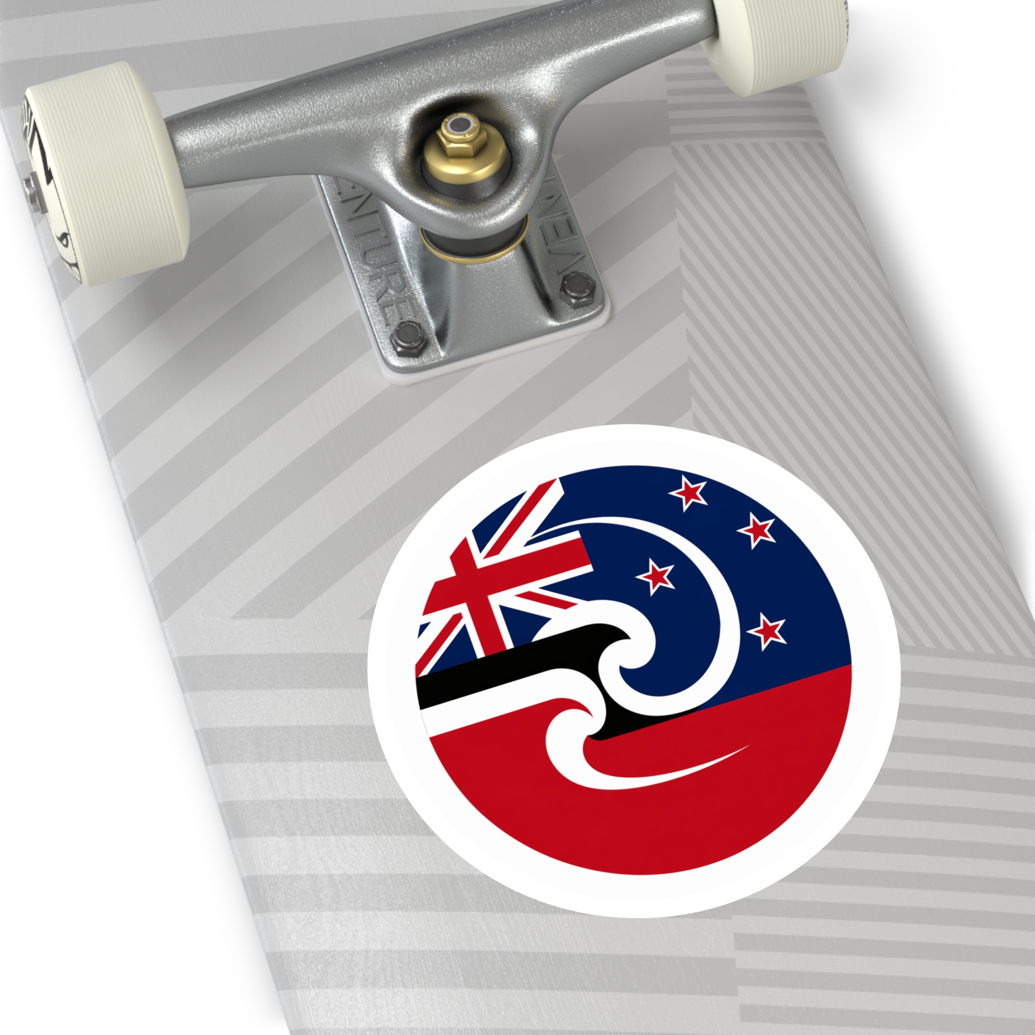 New Zealand-Maori Koru Flag Round Sticker — Indoor/Outdoor Vinyl - Image 12