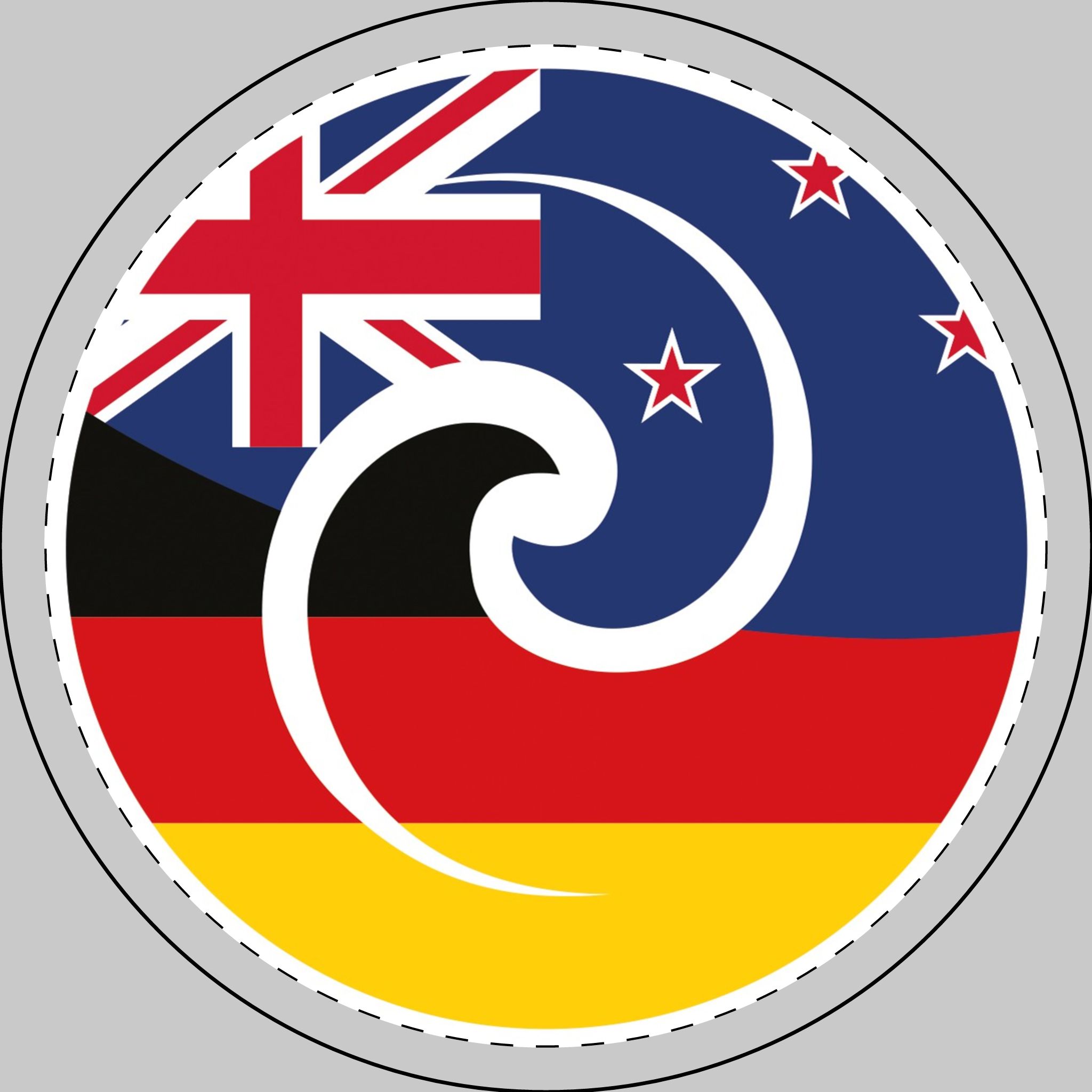 New Zealand-Germany Koru Flag Car Magnet